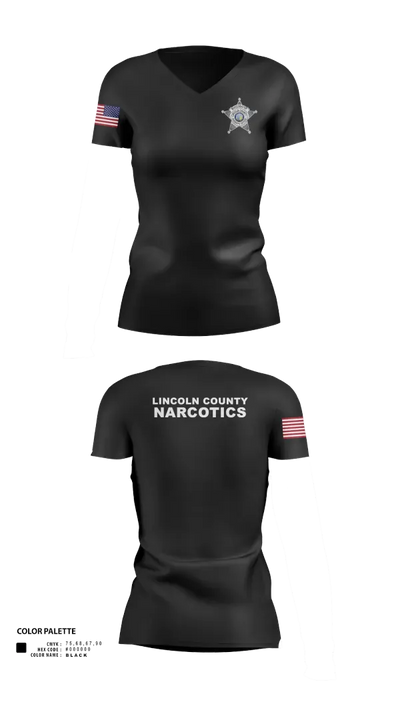 Lincoln County Narcotics 81046896 Women's Short Sleeve V-neck Shirt - 30