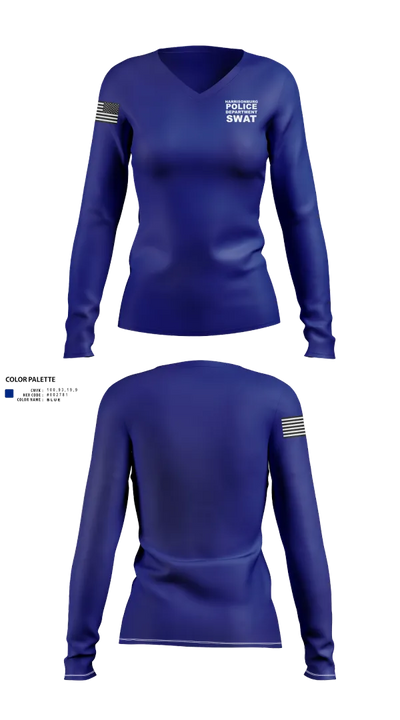 Harrisonburg Police Department SWAT 26115701 Women's Long Sleeve V-neck Shirt - 101