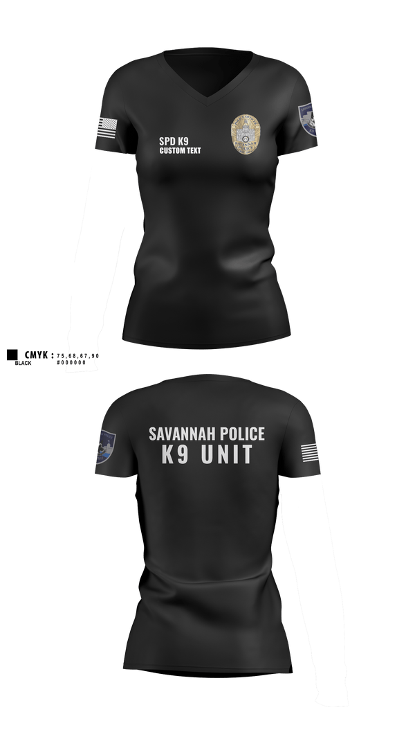 Womens Short Sleeve Vneck Shirt, SPD K9, Police, Teamtime, Team time, sublimation, custom sports apparel, team uniforms, spirit wear, spiritwear, sports uniforms, custom shirts, team store, custom team store, fundraiser sports, apparel fundraiser