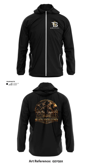 Windbreaker, Black Excellence, , Teamtime, Team time, sublimation, custom sports apparel, team uniforms, spirit wear, spiritwear, sports uniforms, custom shirts, team store, custom team store, fundraiser sports, apparel fundraiser