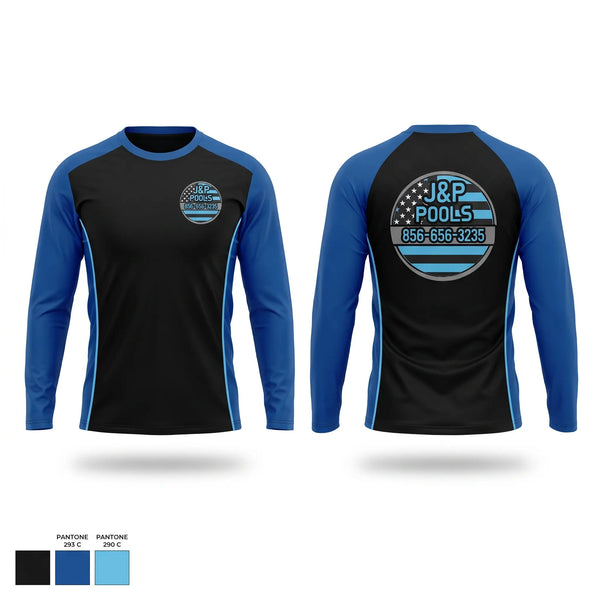 Long Sleeve Performance Shirt, J&P Pools, , Teamtime, Team time, sublimation, custom sports apparel, team uniforms, spirit wear, spiritwear, sports uniforms, custom shirts, team store, custom team store, fundraiser sports, apparel fundraiser