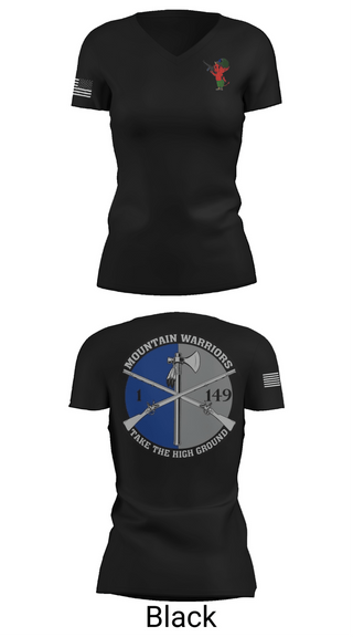 Womens Short Sleeve Vneck Shirt, 1-149th HHC Medic section, Army, Teamtime, Team time, sublimation, custom sports apparel, team uniforms, spirit wear, spiritwear, sports uniforms, custom shirts, team store, custom team store, fundraiser sports, apparel fundraiser