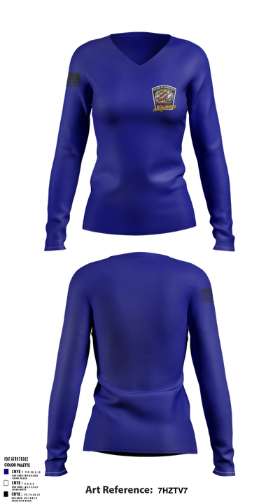 COC Police 82227335 Women's Long Sleeve V-neck Shirt - 1