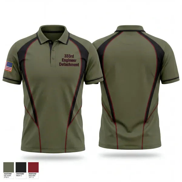 Short Sleeve Performance Polo, 333rd Engineer Detachment, Army, Teamtime, Team time, sublimation, custom sports apparel, team uniforms, spirit wear, spiritwear, sports uniforms, custom shirts, team store, custom team store, fundraiser sports, apparel fundraiser