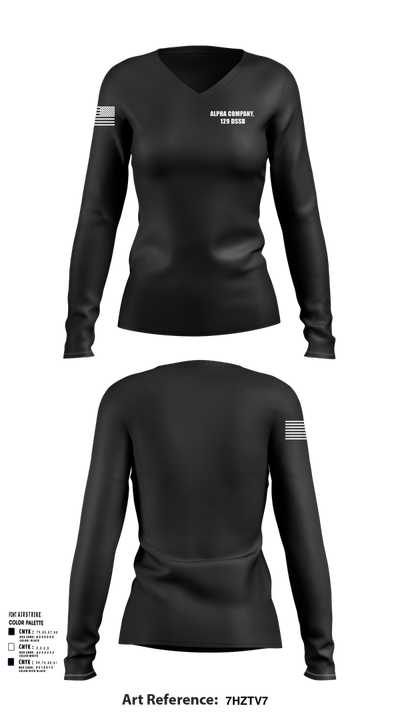 Alpha Company, 129 DSSB 75505821 Women's Long Sleeve V-neck Shirt - 103