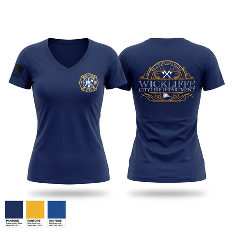 Womens Short Sleeve Vneck Shirt, WICKLIFFE CITY FIRE DEPARTMENT, Fire Department, Teamtime, Team time, sublimation, custom sports apparel, team uniforms, spirit wear, spiritwear, sports uniforms, custom shirts, team store, custom team store, fundraiser sports, apparel fundraiser