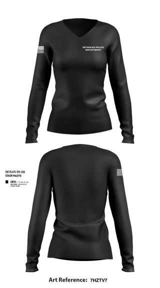 Womens Long Sleeve Vneck Shirt, Reynolds Police Department, , Teamtime, Team time, sublimation, custom sports apparel, team uniforms, spirit wear, spiritwear, sports uniforms, custom shirts, team store, custom team store, fundraiser sports, apparel fundraiser