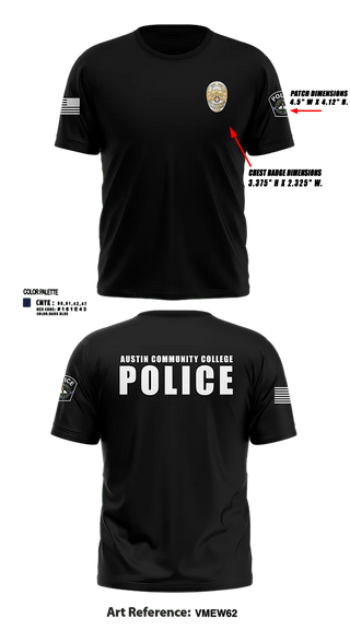 Austin Community College District Police Department 2142523 Short Sleeve Performance Shirt - 21