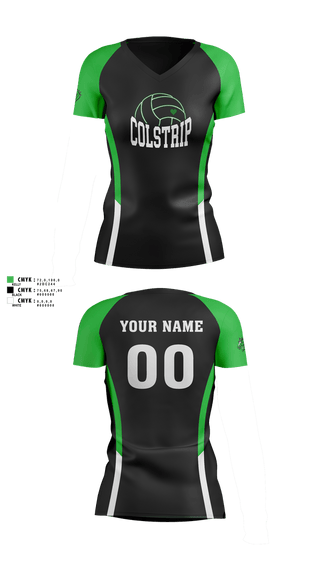 Womens Short Sleeve Vneck Shirt, Colstrip, Women's Volleyball, Teamtime, Team time, sublimation, custom sports apparel, team uniforms, spirit wear, spiritwear, sports uniforms, custom shirts, team store, custom team store, fundraiser sports, apparel fundraiser