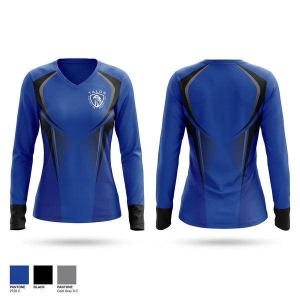 Womens Long Sleeve Vneck Shirt, Talon Protection Agency, , Teamtime, Team time, sublimation, custom sports apparel, team uniforms, spirit wear, spiritwear, sports uniforms, custom shirts, team store, custom team store, fundraiser sports, apparel fundraiser