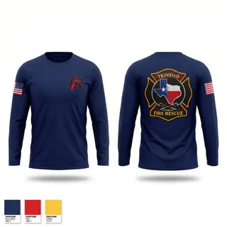 Long Sleeve Performance Shirt, Trinidad Fire Rescue, Fire Department, Teamtime, Team time, sublimation, custom sports apparel, team uniforms, spirit wear, spiritwear, sports uniforms, custom shirts, team store, custom team store, fundraiser sports, apparel fundraiser