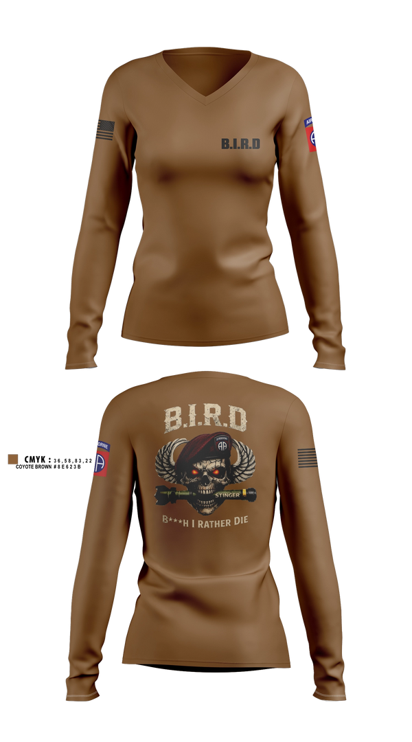 Womens Long Sleeve Vneck Shirt, 3-4 adar, Army, Teamtime, Team time, sublimation, custom sports apparel, team uniforms, spirit wear, spiritwear, sports uniforms, custom shirts, team store, custom team store, fundraiser sports, apparel fundraiser