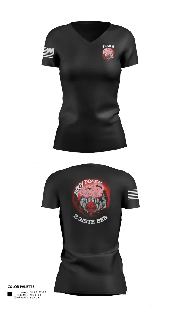 Womens Short Sleeve Vneck Shirt, Dirty Dozen, , Teamtime, Team time, sublimation, custom sports apparel, team uniforms, spirit wear, spiritwear, sports uniforms, custom shirts, team store, custom team store, fundraiser sports, apparel fundraiser