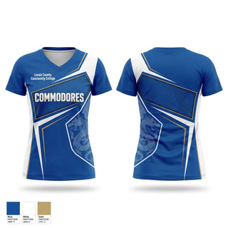 Womens Short Sleeve Vneck Shirt, Lorain County Community College, Men's Soccer, Teamtime, Team time, sublimation, custom sports apparel, team uniforms, spirit wear, spiritwear, sports uniforms, custom shirts, team store, custom team store, fundraiser sports, apparel fundraiser