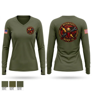 Womens Long Sleeve Vneck Shirt, MUMS-14, Marines, Teamtime, Team time, sublimation, custom sports apparel, team uniforms, spirit wear, spiritwear, sports uniforms, custom shirts, team store, custom team store, fundraiser sports, apparel fundraiser