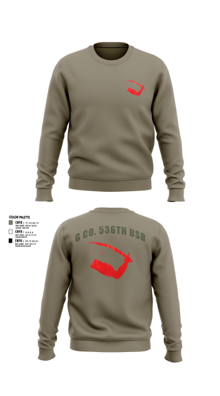Crew Neck Sweatshirt, G Co. 536th BSB, E-Sports, Teamtime, Team time, sublimation, custom sports apparel, team uniforms, spirit wear, spiritwear, sports uniforms, custom shirts, team store, custom team store, fundraiser sports, apparel fundraiser