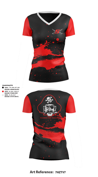 Womens Short Sleeve Vneck Shirt, Shannon Red Raiders, , Teamtime, Team time, sublimation, custom sports apparel, team uniforms, spirit wear, spiritwear, sports uniforms, custom shirts, team store, custom team store, fundraiser sports, apparel fundraiser