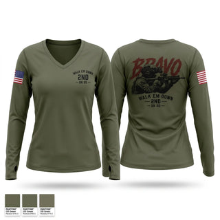 Womens Long Sleeve Vneck Shirt, Bravo, Marines, Teamtime, Team time, sublimation, custom sports apparel, team uniforms, spirit wear, spiritwear, sports uniforms, custom shirts, team store, custom team store, fundraiser sports, apparel fundraiser