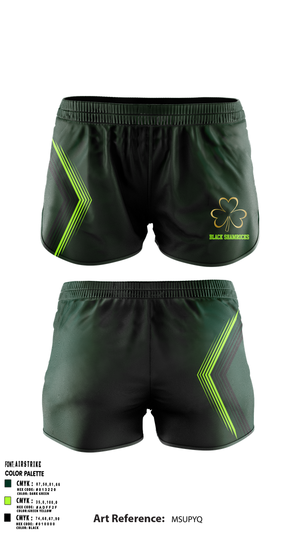 Ranger Panties, Black Shamrocks, , Teamtime, Team time, sublimation, custom sports apparel, team uniforms, spirit wear, spiritwear, sports uniforms, custom shirts, team store, custom team store, fundraiser sports, apparel fundraiser