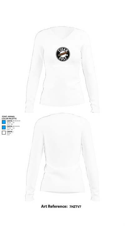CIGAR GOLFCIGAR GOLF 5733553 Women's Long Sleeve V-neck Shirt - 15