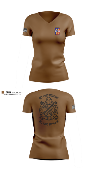 Womens Short Sleeve Vneck Shirt, DET 1 HSC 340TH BSB, Army, Teamtime, Team time, sublimation, custom sports apparel, team uniforms, spirit wear, spiritwear, sports uniforms, custom shirts, team store, custom team store, fundraiser sports, apparel fundraiser