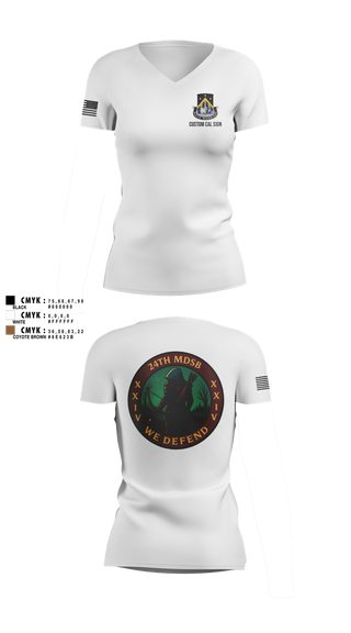 Womens Short Sleeve Vneck Shirt, 24th MDSB, Army, Teamtime, Team time, sublimation, custom sports apparel, team uniforms, spirit wear, spiritwear, sports uniforms, custom shirts, team store, custom team store, fundraiser sports, apparel fundraiser