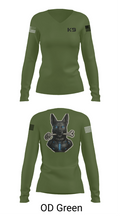 Willoughby K9 40647352 Women's Long Sleeve V-neck Shirt - 54
