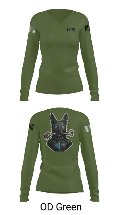 Willoughby K9 40647352 Women's Long Sleeve V-neck Shirt - 54
