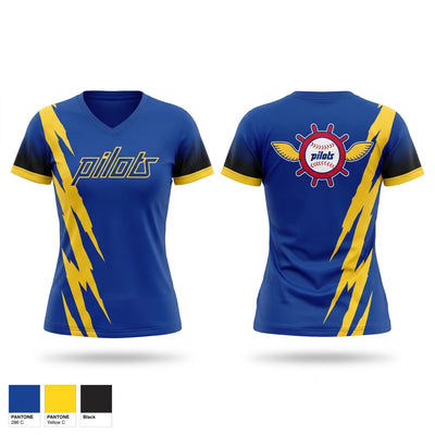 Pilots Women's Short Sleeve V-neck Shirt - 1