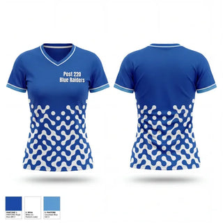 Womens Short Sleeve Vneck Shirt, Post 220 Blue Raiders, Baseball, Teamtime, Team time, sublimation, custom sports apparel, team uniforms, spirit wear, spiritwear, sports uniforms, custom shirts, team store, custom team store, fundraiser sports, apparel fundraiser