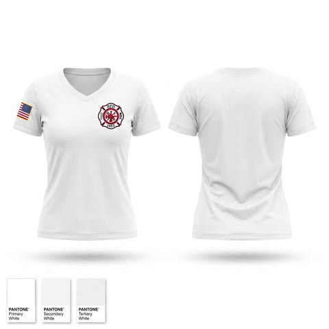 Womens Short Sleeve Vneck Shirt, HALLOCK, Fire Department, Teamtime, Team time, sublimation, custom sports apparel, team uniforms, spirit wear, spiritwear, sports uniforms, custom shirts, team store, custom team store, fundraiser sports, apparel fundraiser