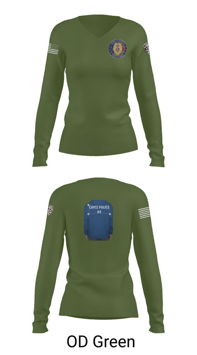 Cayce Police K9 35627395 Women's Long Sleeve V-neck Shirt - 54
