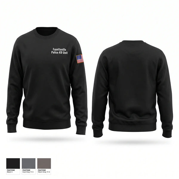 Crew Neck Sweatshirt, Fayetteville Police K-9 Unit, Police, Teamtime, Team time, sublimation, custom sports apparel, team uniforms, spirit wear, spiritwear, sports uniforms, custom shirts, team store, custom team store, fundraiser sports, apparel fundraiser
