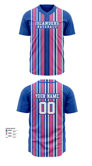Full Button Baseball Jersey, Islanders, Baseball, Teamtime, Team time, sublimation, custom sports apparel, team uniforms, spirit wear, spiritwear, sports uniforms, custom shirts, team store, custom team store, fundraiser sports, apparel fundraiser