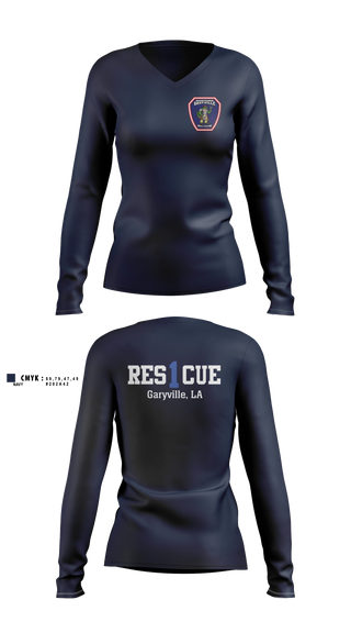 Womens Long Sleeve Vneck Shirt, Marathon Fire Rescue, Fire Department, Teamtime, Team time, sublimation, custom sports apparel, team uniforms, spirit wear, spiritwear, sports uniforms, custom shirts, team store, custom team store, fundraiser sports, apparel fundraiser