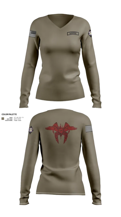 Blackfoot 2nd platoon 36446718 Women's Long Sleeve V-neck Shirt - 103