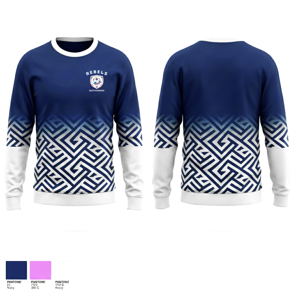 Crew Neck Sweatshirt, Rebels, Women's Soccer, Teamtime, Team time, sublimation, custom sports apparel, team uniforms, spirit wear, spiritwear, sports uniforms, custom shirts, team store, custom team store, fundraiser sports, apparel fundraiser