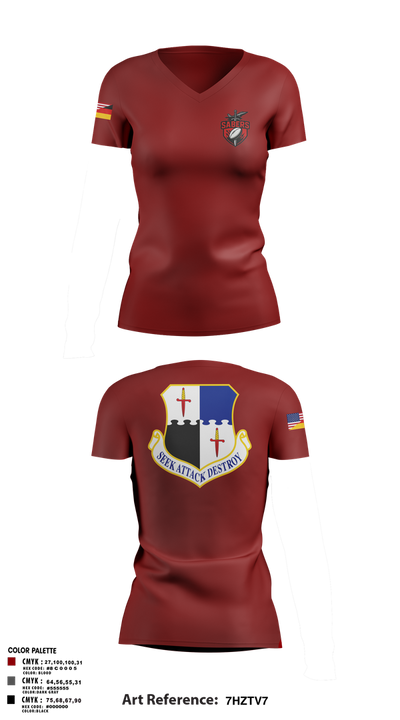 Saber Rugby 88389897 Women's Short Sleeve V-neck Shirt - 1