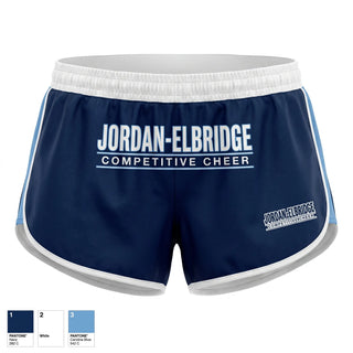Womens Shorts, Jordan-Elbridge varsity, Cheer, Teamtime, Team time, sublimation, custom sports apparel, team uniforms, spirit wear, spiritwear, sports uniforms, custom shirts, team store, custom team store, fundraiser sports, apparel fundraiser