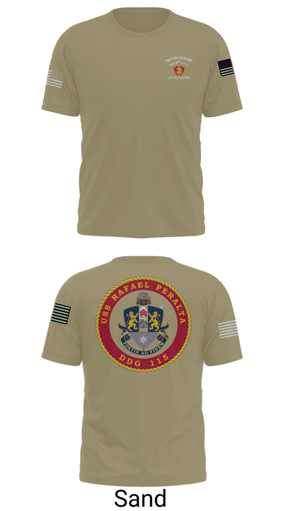 USS Rafael Peralta DDG 115 35678200 Old School Cotton Feel Shirt - 86