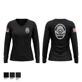 Womens Long Sleeve Vneck Shirt, Shamokin City Police, Police, Teamtime, Team time, sublimation, custom sports apparel, team uniforms, spirit wear, spiritwear, sports uniforms, custom shirts, team store, custom team store, fundraiser sports, apparel fundraiser