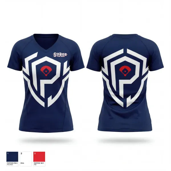 Womens Short Sleeve Vneck Shirt, Fountain Valley Pony Baseball, Baseball, Teamtime, Team time, sublimation, custom sports apparel, team uniforms, spirit wear, spiritwear, sports uniforms, custom shirts, team store, custom team store, fundraiser sports, apparel fundraiser