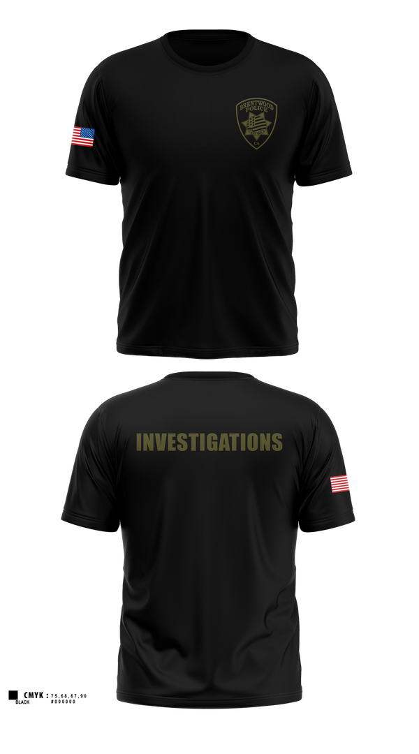 Brentwood Police Investigations Short Sleeve Performance Shirt - 5