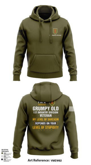 Hoodie, 1st Infantry Division, , Teamtime, Team time, sublimation, custom sports apparel, team uniforms, spirit wear, spiritwear, sports uniforms, custom shirts, team store, custom team store, fundraiser sports, apparel fundraiser