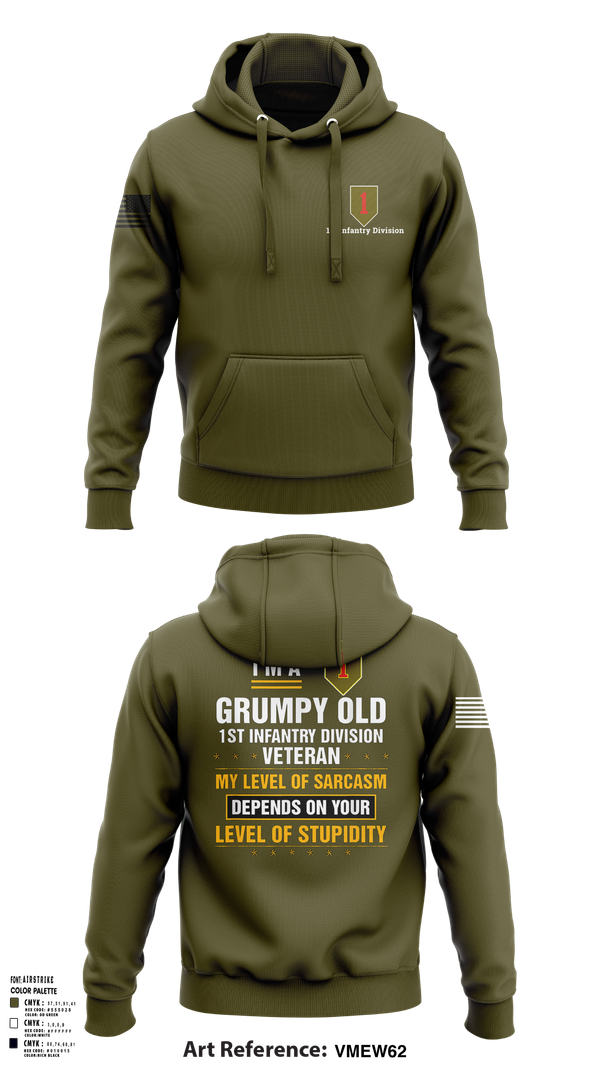 Hoodie, 1st Infantry Division, , Teamtime, Team time, sublimation, custom sports apparel, team uniforms, spirit wear, spiritwear, sports uniforms, custom shirts, team store, custom team store, fundraiser sports, apparel fundraiser