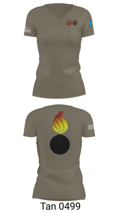 RTS-M FT. HOOD 77686881 Women's Short Sleeve V-neck Shirt - 68