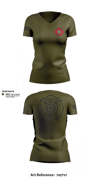 Womens Short Sleeve Vneck Shirt, Indiana FireVets, , Teamtime, Team time, sublimation, custom sports apparel, team uniforms, spirit wear, spiritwear, sports uniforms, custom shirts, team store, custom team store, fundraiser sports, apparel fundraiser