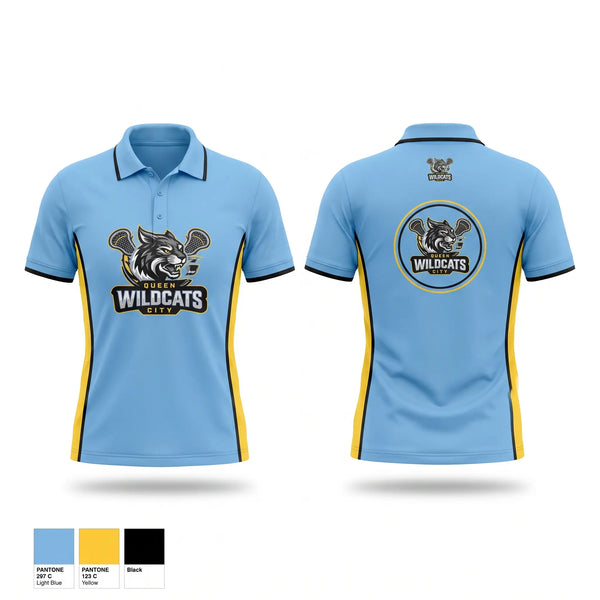 Short Sleeve Performance Polo, Wildcats, Women's Lacrosse, Teamtime, Team time, sublimation, custom sports apparel, team uniforms, spirit wear, spiritwear, sports uniforms, custom shirts, team store, custom team store, fundraiser sports, apparel fundraiser