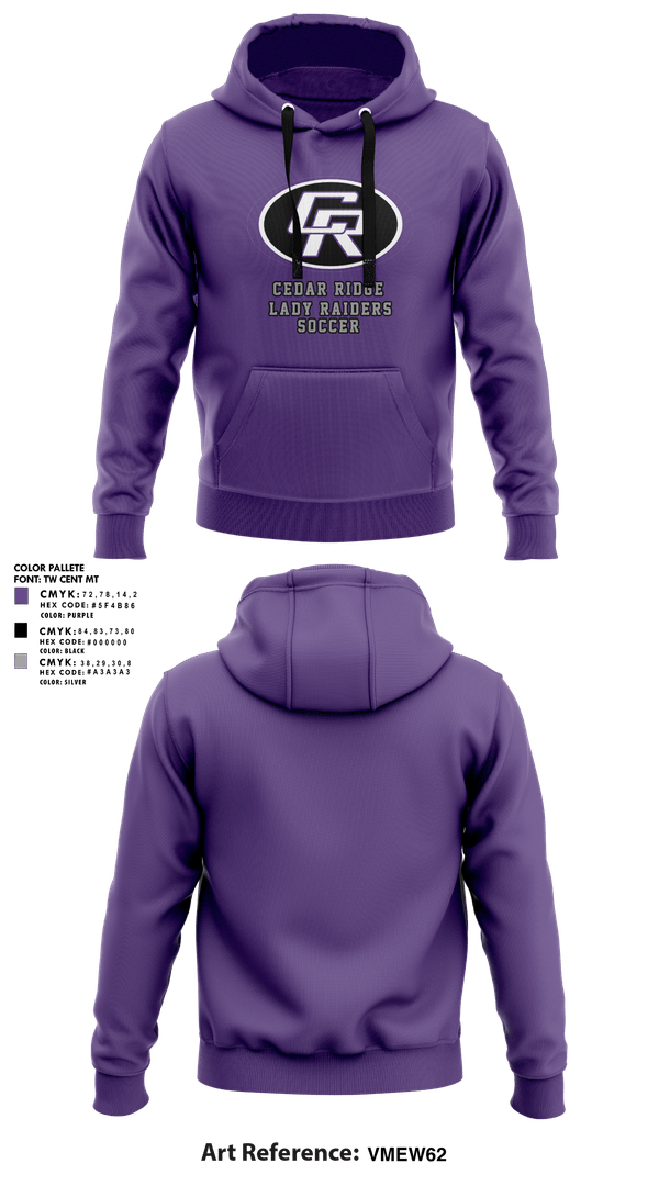 Hoodie, Cedar Ridge Lady Raiders Soccer, Women's Soccer, Teamtime, Team time, sublimation, custom sports apparel, team uniforms, spirit wear, spiritwear, sports uniforms, custom shirts, team store, custom team store, fundraiser sports, apparel fundraiser