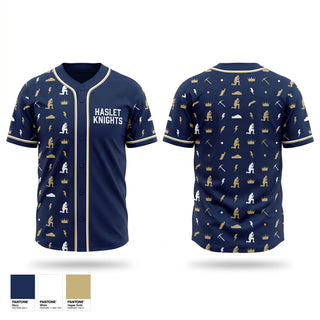 Full Button Baseball Jersey, Haslet Knights, Baseball, Teamtime, Team time, sublimation, custom sports apparel, team uniforms, spirit wear, spiritwear, sports uniforms, custom shirts, team store, custom team store, fundraiser sports, apparel fundraiser